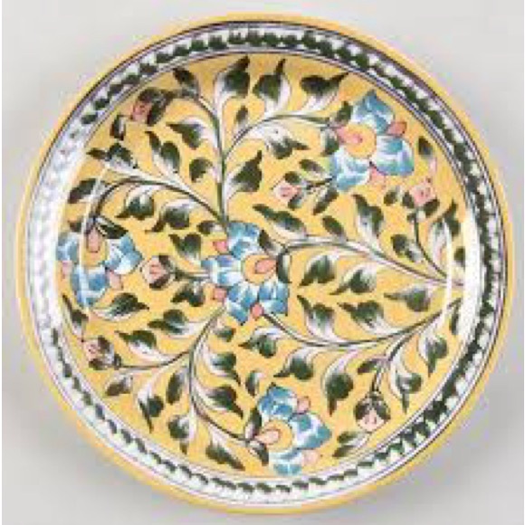 New Pottery Barn Ava Floral Salad Plate Set, S/4, Yellow - Picture 3 of 13